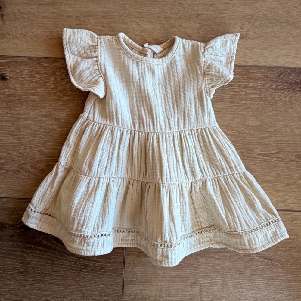 Quincy Mae Cream baby Dress